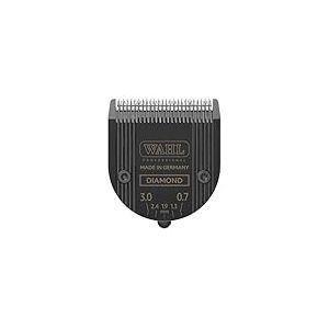 WAHL Diamond Blade, 0.7-3 mm, aff&ucirc;tage de pr&eacute;cision, rev&ecirc;tement en carbone, lames de rechange, lame de tondeuse de rechange, surface r&eacute;sistante &agrave; l'usure, encliquetable, noire, Kuno, Genio, Chromstyle