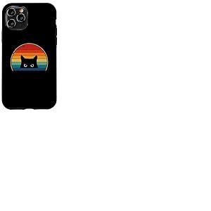 Chemise noire amusante pour chat Cat Retro Vintage Style rétro Cat Love Coque pour iPhone 11 Pro
