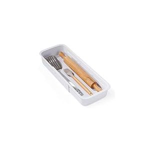 YouCopia DrawerFit Poubelle à tiroir coulissante, organiseur de rangement de cuisine extensible et réglable, 1, blanc moucheté