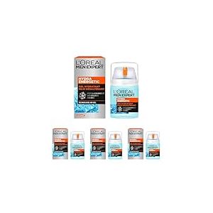 L'Oréal Men Expert - Gel Hydratant Visage pour Homme - Soin Maxi Désaltérant - Effet Glaçon Rafraîchissant - Technologie Air-Gel - Tous Types de Peaux - Hydra Energetic - 50 ml (Lot de 4)