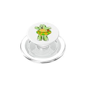 Tortue Natation Bouée Gonflable Été PopSockets PopGrip pour MagSafe