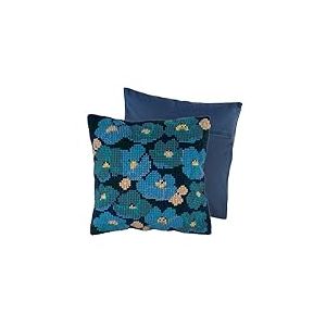 Trimits Kit de coussin au point de croix, dos de coussin inclus, toile pr&eacute;-imprim&eacute;e, fil et aiguille inclus 40 x 40 cm (15,75 x 15,75 in) - Floral Moderne