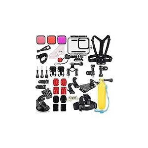 Kuptone Kit d'accessoires pour GoPro Hero 8 Black, Ensemble d'accessoires pour Hero 8 Black, Bo&icirc;tier &eacute;tanche + &eacute;tui en Caoutchouc + 3 Filtres pour GoPro Hero 8