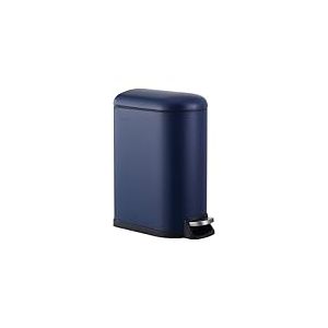 happimess HPM1009J Roland Mini 2.6-Gallon Step-Open Trash Can, Denim Blue,with Soft-Close Lid, Fingerprint Resistant, Modern, Minimalistic for Home, Kitchen, Laundry Room, Office, Bedroom, Bathroom