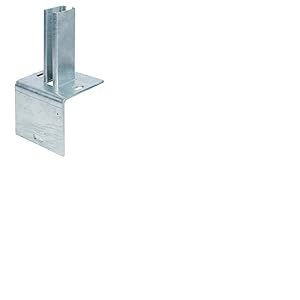 Alberts 686093 Ancre de poteau pour piquet de cl&ocirc;ture sur bord de trottoir en L | &agrave; visser | galvanis&eacute;e &agrave; chaud | platine 120 x 120 mm | pour poteaux 60 x 40 mm