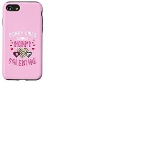 Sorry Girls Mommy is My Valentine C&oelig;urs l&eacute;opard et Plaid Coque pour iPhone SE (2020) / 7/8