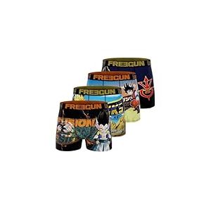 FREEGUN Boxer Homme Dragon Ball Z, Cale&ccedil;on Homme Goku, Vegeta et Picolo (Lot de 4), Orange Taille XL