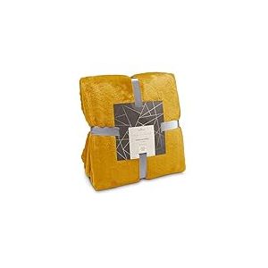 Römer Wellness Couverture Super Moelleuse Jaune Moutarde – 150 x 200 cm, 320 g/m², Douce, Moelleuse, Antistatique, utilisable Toute l'année comme Plaid certifié Oeko-TEX 100