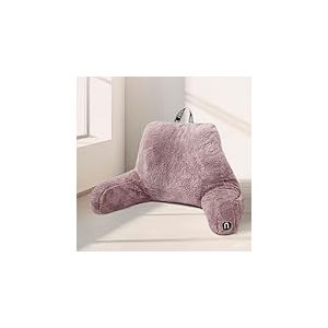 Nestl Coussin de Lecture en Fourrure, Coussin de Dos &eacute;l&eacute;gant pour lit Assis, Coussin de Chaise de lit en Fausse Fourrure avec Bras, Coussin de Lecture pour s'asseoir au lit, Adultes et Enfants,