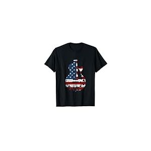 USA Drapeau Américain Cadeau Pour Le Joueur De Basse Guitare T-Shirt