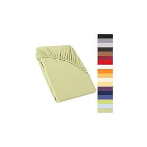 CelinaTex Perla Drap-Housse surmatelas Housse lit sommier tapissier Coton 120x200-130x200 cm Vert Pistache