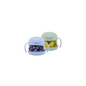 Ubbi Tweat No Spill Snack Container for Kids, BPA-Free Tritan, Toddler Snack Container, Sage & Blue