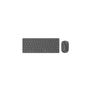 Rapoo Clavier Souris sans Fil Multi-Mode Rechargeable Blade 9600M (Pack Kit Clavier+ Souris, Clavier Rechargeable AZERTY, Souris 3 Boutons, Bluetooth+ WiFi, Idéal PC, Laptop, Mac) Anthracite