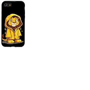 Pluie ou soleil, ce lion amusant en imperméable est prêt Coque pour iPhone SE (2020) / 7 / 8