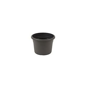 greemotion Pot de fleurs rond en plastique - Pot pour plantes ext&eacute;rieures et int&eacute;rieures - Pot de jardin couleur anthracite &Oslash; 35cm 12L