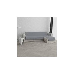 Italian Bed Linen Housse de canapé avec méridienne, Tissu extérieur Microfibre + Rembourrage Polyester, Gris Clair (ral 7035), 290 cm