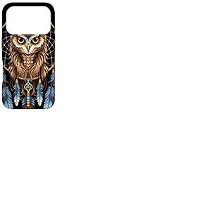 Attrape-r&ecirc;ves Hibou Indien Plume tribale Arts Coque pour iPhone 17 Pro
