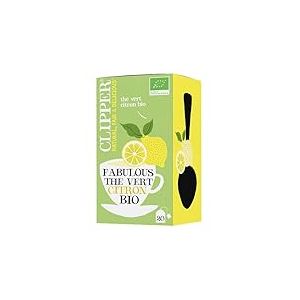 CLIPPER - Th&eacute; Vert Bio - Citron - 100% Ingr&eacute;dients Naturels - Issu du Commerce &Eacute;quitable - 20 Sachets de Th&eacute; Bio - 1 Paquet