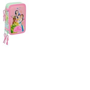 Princesses Disney Bloom - Trousse scolaire avec 37 outils inclus, trousse pour enfant, idéale pour les enfants de 5 à 14 ans, confortable et polyvalente, qualité et résistance, 12,5 x 5,5 x 19,5 cm,