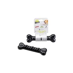 Ferplast Jouet Chien, Distributeur Croquettes ou Friandises, en Caoutchouc Naturel Durable &agrave; M&acirc;cher, Ar&ocirc;me de Poulet, Rebondissant, Lancer et rapporter, Crazy Bell Jouets pour Petit Chien, Orange