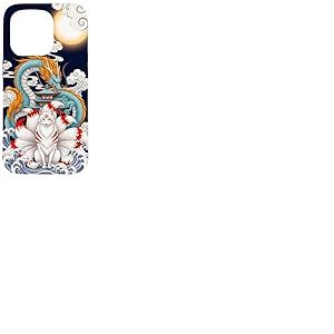 Pagode du Dragon Renard Kitsune &agrave; Neuf queues Japonaise Coque pour iPhone 15 Pro