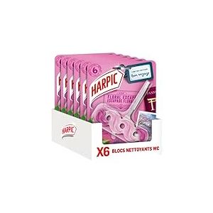 Harpic Lot de 6 Blocs WC - Nettoyant WC Escapade Florale anti-tache & anti-calcaire