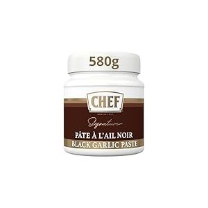 CHEF Pâte à l'Ail Noir - Sauce pour Viande ou Poisson - Idéal pour Assaisonnement, Condiment, Emulsion, Glaçage - Gain de temps en Cuisine - Aide Culinaire, Fonds, Fumet - Pot de 580g