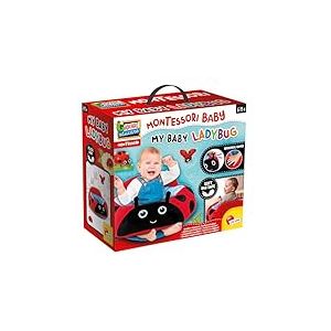 Lisciani - MONTESSORI BABY - Mon B&eacute;b&eacute; Coccinelle - Peluche Douce & Int&eacute;ractive d&egrave;s 6 Mois &ndash; Jouet &Eacute;ducatif et Sensoriel pour B&eacute;b&eacute; &ndash; Diff&eacute;rents Mat&eacute;riaux & Couleurs - Jeu Motricit&eacute; Fine