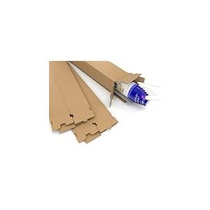 Master'in Tube carton carré simple cannelure - Brun - 120x120x1200mm - Lot de 10 tubes