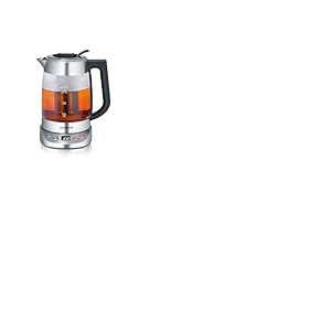 SEVERIN Bouilloire Eau et Thé, 1,7L, 3 000W, Filtre à thé, Température et Temps D'infusion Personnalisables, Verre/Inox, WK 3480
