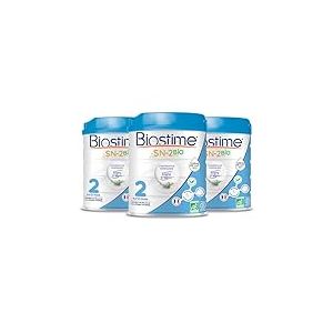 Biostime SN-2 Bio Plus - Lot de 3 Laits infantiles Bio 2ème âge en poudre de 6 à 12 mois (800g)