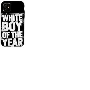 White Boy Of The Year Message Humour Noir Sarcastique Coque pour iPhone 11