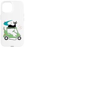 Midcentury Cat Golf Cart Retro Golfer Atomic Inspired Era Coque pour iPhone 15