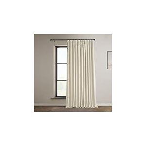 HPD Half Price Drapes Rideaux occultants Extra Larges en Velours Pelucheux pour Chambre &agrave; Coucher et Salon - 254 x 243 cm (l x L) - Cr&egrave;me Diva