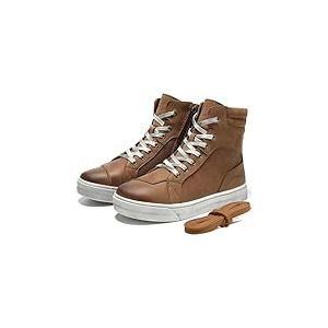 Chaussures de moto en cuir pour hommes, bottes de moto rétro baskets de moto respirant décontractées, fermeture à glissière avec coussinet de vitesse, semelle antidérapante (marron, 45)