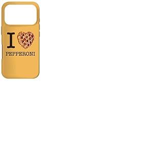 pour Les Amateurs de Pizza: I Love Pepperoni Texte Noir Coque pour iPhone 17 Pro