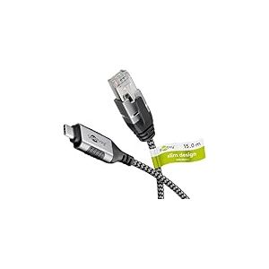 goobay C&acirc;ble fin USB-C 3.1 vers RJ45 Ethernet CAT 6 C&acirc;ble adaptateur/Connexion Internet filaire stable avec routeur/commutateur r&eacute;seau/adaptateur USB vers RJ45 / 1 Gbits / 15 m/Gris / 74408