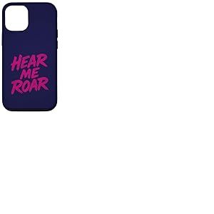 Hear Me Roar Brosse rétro Motif Chat Sauvage Rose Coque pour iPhone 12/12 Pro
