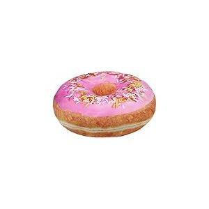 Markenlos Donut Doughnut Coussin Rond avec Vernis et Pierres Roses