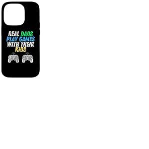 Real Dads Play Games with Kids F&ecirc;te des P&egrave;res Gamer Console Coque pour iPhone 14 Pro