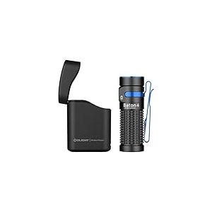 OLIGHT Baton 4 Kit Lampe Torche LED Rechargeable Alimentée avec Chargeur sans Fil Haute Puissance 1300 Lumens 170m 190 Jours D'autonomie Max Étanche IPX 8 pour Le Camping Voyage d'Urgence Noir