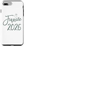 Fianc&eacute;e 2026 Bague Graphique &Eacute;l&eacute;gant Script Vert Sauge Coque pour iPhone 7 Plus/8 Plus