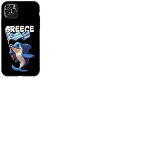 Costume Cool de Dauphin avec Drapeau de la Gr&egrave;ce Coque pour iPhone 11 Pro Max