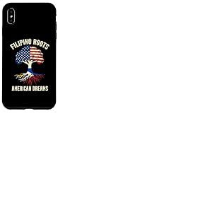 Moitié philippin moitié Drapeau américain américain philippin américain Coque pour iPhone XS Max