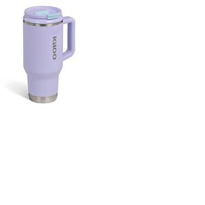 IGLOO Travel Mug 32 &ndash; Thermos 900 ml inox avec paille, violet, &eacute;tanche, boissons gazeuses, garde 12h chaud, 48h froid, sans BPA, parfait pour d&eacute;placements