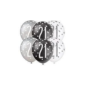 Unique Party- Ballons, 83384, Noir et argent&eacute;