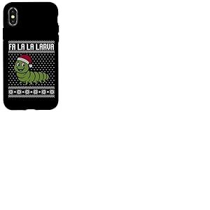 Pull moche Fa la la Larva, drôle d'insecte Noël Coque pour iPhone X/XS