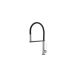 GRIFEMA DOVER-G14002B Robinet de Cuisine Noir, Mitigeur d'Evier de Cuisine Led avec Bec Flexible, Chrome/Noir
