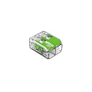 WAGO Green Range Bornier 2 fils à 4 mm², connecteurs épissure 2 pôles avec levier pour tous types de conducteurs enfichables, 221-422, 16 pièces