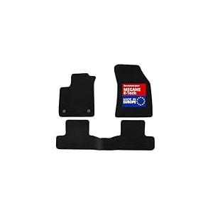 DBS - Tapis de Sol Voiture - sur Mesure - Adapt&eacute; &agrave; Votre Renault Megane E-Tech (d&egrave;s 03/2022) Antid&eacute;rapant : Clips de Fixation et Autogrip - 3 pi&egrave;ces : Protection du Pont arri&egrave;re - Moquette